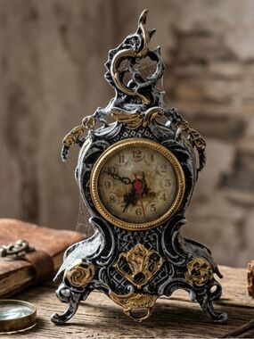 Vintage Junghans Heavy Brass Table Mantle Clock Ornate Baroque.